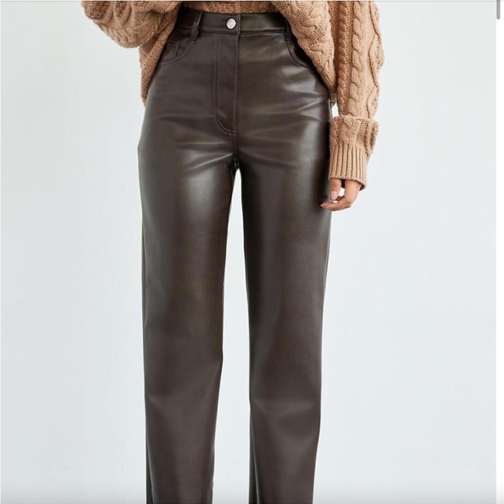 ARITZIA Wilfred The Melina Chocolate Leather Pants